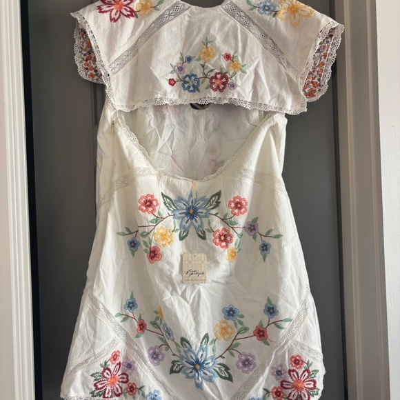 Free People- Women's Willow Embroidered Cotton Mini Dress - Picture 4 of 6